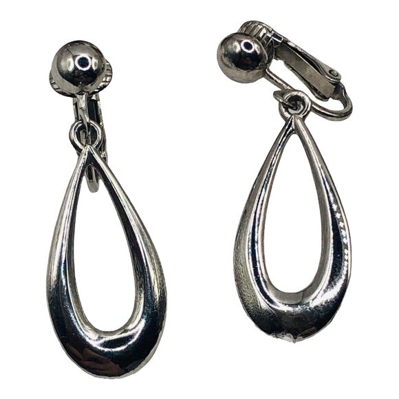 Lot Of 4 Costume Earrings Chunky Glass Rhinestones Clip Screw Back Paisley - Picture 8 of 16